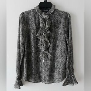 Chaps Ruffle Trim Blouse